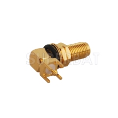 90 Degree SMA Jack Female Right Angle Bulkhead O-Ring PCB Connector