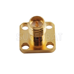 RP SMA Jack Male 4 Hole Flange Panel Mount Connector