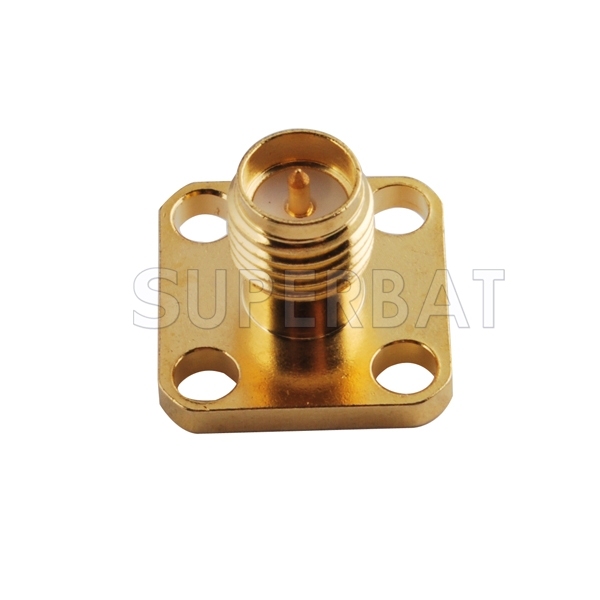 RP SMA Jack Male 4 Hole Flange Panel Mount Connector