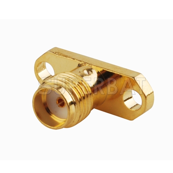 SMA Female 2 Holes Panel Flange Receptacle Connector with long insulator solder post