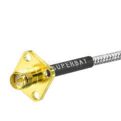 Custom RF Cable Assembly RP SMA Semi-Rigid Cable Using RG405 .086" Coax