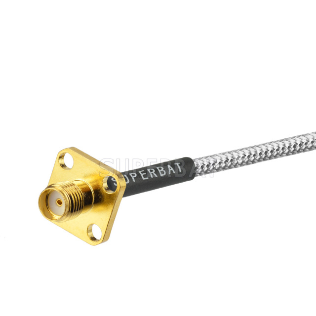 Custom RF Cable Assembly SMA Jack Straight Tin Soaked Copper Braid Using RG402 .141" Coax