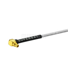 Custom RF Cable Assembly MMCX Plug Right Angle pigtail cable Using RG405 .086" Coax