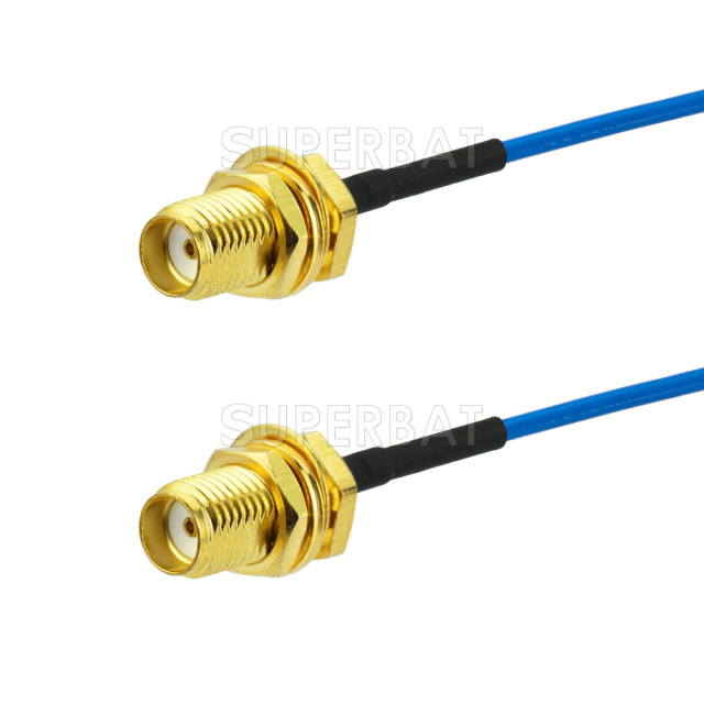 High Quality 0.047 inch Blue FEP Outer Semi Flexible Coaxial Cable SMA Female Connectors