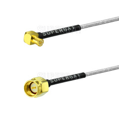 Assembly custom cable MCX male right angle to SMA male with RG405 coaxial cable assemble jumper
