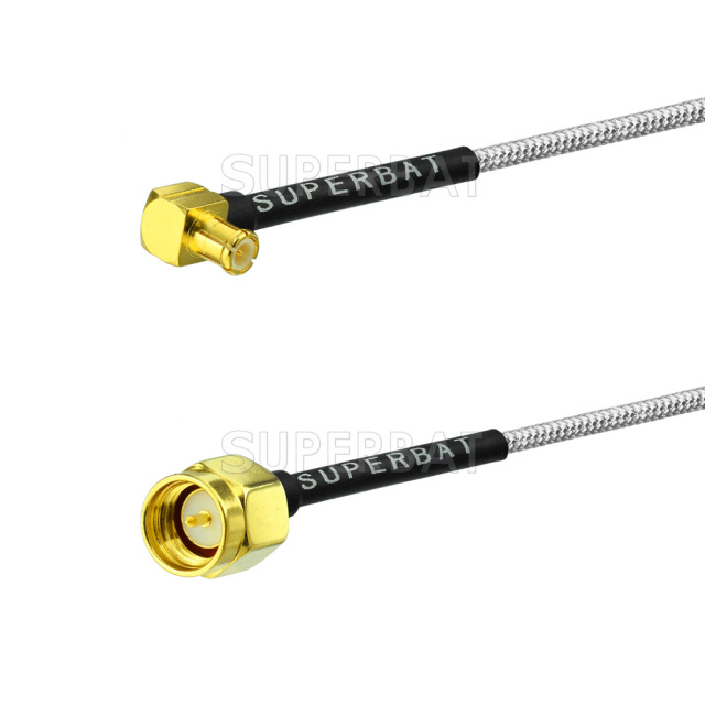 Assembly custom cable MCX male right angle to SMA male with RG405 coaxial cable assemble jumper