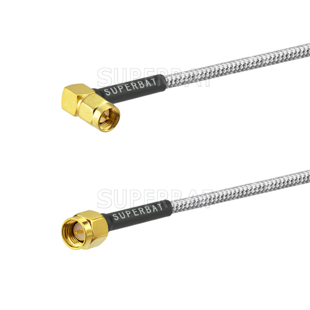 Formable 141 Semi-rigid Coax Cable SMA Male Straight to SMA Male Right Angle RG402 RG405 cable jumper
