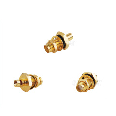 SMA Female Bulkhead O-ring Cable Connector for Semi-Rigid 0.141" RG402