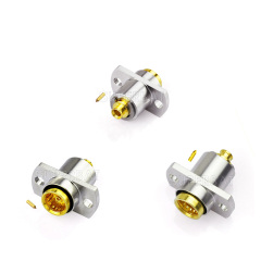 BMA Jack Connector Straight 2 Hole Flange Crimp for Semi-Rigid .086" RG405 Cable