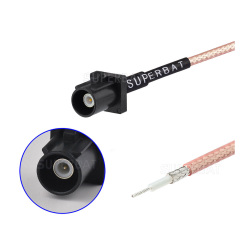 Fakra A Code  (black) Straight Male for RG316 custom cable assemblies
