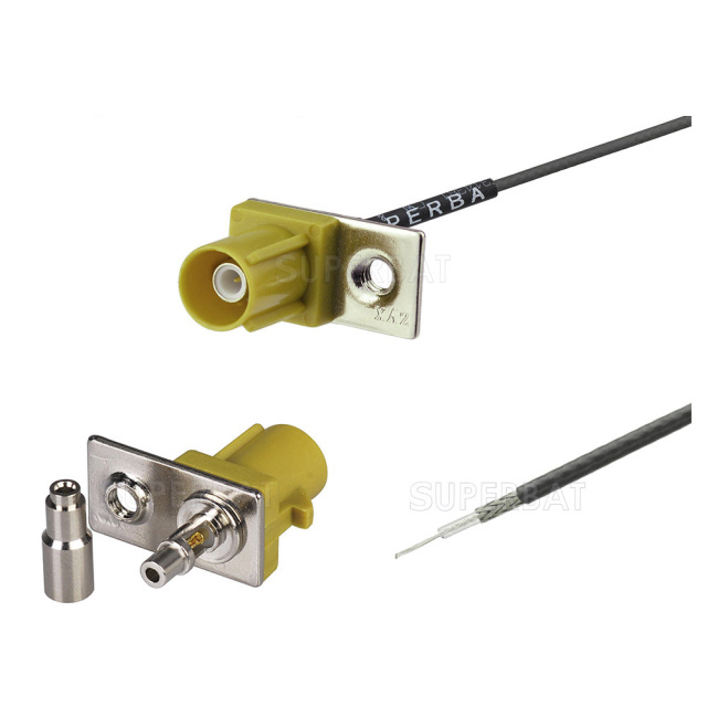 Fakra Z Male With 1 Hole Flange Flexible 1.13mm Pigtail Cable