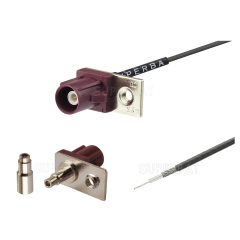 Bordeaux male panel Fakra with one hole custom  cable assemblies for Global Positioning Satellite