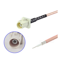 Fakra  B Code  white Straight Male for RG316 Custom Cable Assemblies