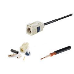 Fakra  B Code Jack white Straight for RG174 Custom Cable Assemblies