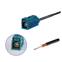 Custom RF Cable Assembly Fakra Z Code Straight RG174 Coax Cable