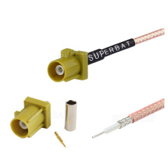 FAKRA K code connector male Pigtail RG174 Cable