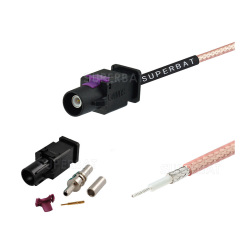 Fakra A Code Straight Male Plug RG316  Pigtail Cable Assemblies