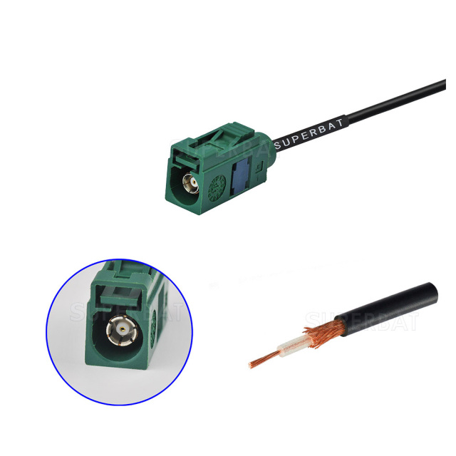 Car Aerial straight jack FAKRA for RG174 custom cable assemblies
