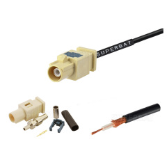 Fakra B Code  Straight Male for RG174 custom cable assemblies