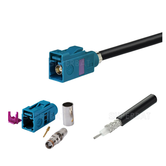 Fakra Z Code Connector Female Jack RG58 Cable