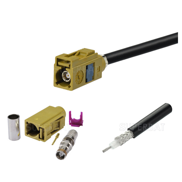 FAKRA K Code Connector Female Pigtail RG85  RF Cable Assemblies