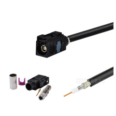 Fakra A Code  (black) Straight Female for LMR195 custom cable assemblies