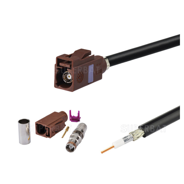car connector fakra E type automotive connector to Custom RF Cable Assembly
