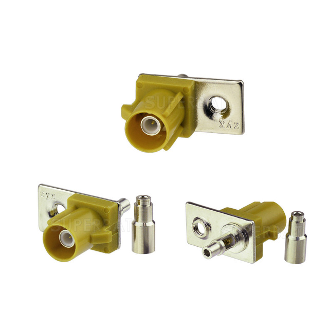 Superbat Fakra male curry code K Front mount connector for Radio with IF