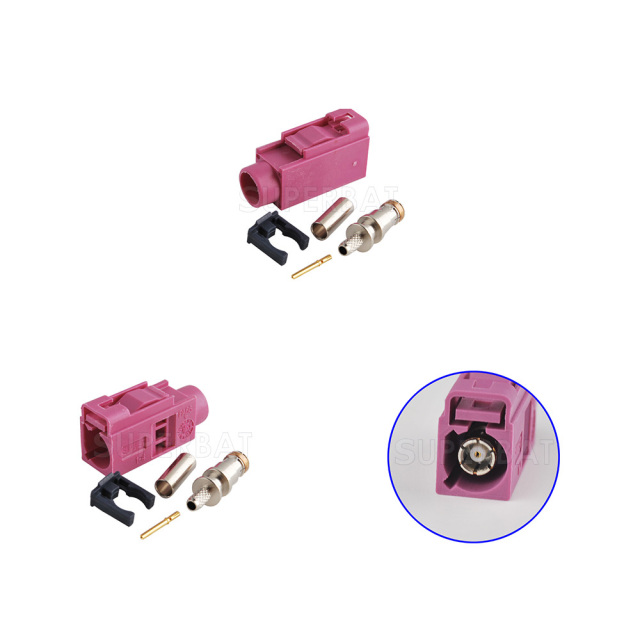 Superbat GPS Antenna Connector Fakra crimp Jack connector Key Code H Violet for GPS,XM Direct