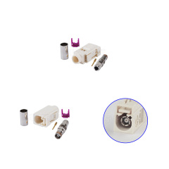 Superbat Fakra White code B female crimp connector for LMR195 RG58