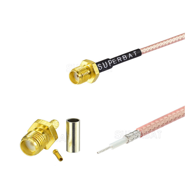 RG316 Coax Pigtail Cable Assembly with SMA female and PCB Solder