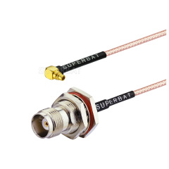 MMCX male right angle to TNC jack bulkhead o-ring Pigtail Antenna Jumper Cable RG316