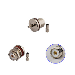 UHF Jack Female Connector Straight Bulkhead With O-Ring Crimp RG316