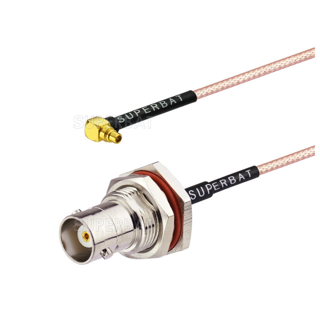 BNC Bulkhead with o-ring to Right angle MMCX connector RG-316 Cable for Wireless Antenna