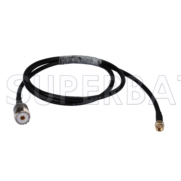 RF coaxial UHF Female SO-239 to SMA Male Coax Connector Pigtail RG58 Extension Cable-Ham Radio Antenna Wire for Baofeng Wouxun Icom Yaesu