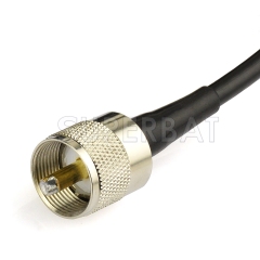 RF coaxial UHF Male PL259 to UHF Female SO-239 Right Angle Coax Connector Pigtail Jumper RG58 Extension Cable-Ham Radio Antenna Adapter Cable Assembly