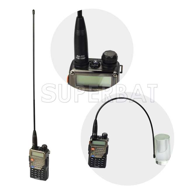 Whip Antenna 15.6"  VHF/UHF (144/430Mhz) SMA Female for AnyTone BaoFeng Yaesu-Radio Antenna for Wouxun  Pofung-  cb radios handheld Antenna