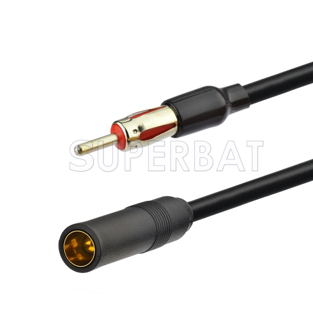 12" Aerial Antenna Extension Lead Car CD Radio Cable Player -  DIN 41585 Connector Adapter Wire