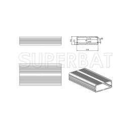 Aluminum Enclosure Case Tube 52mm*19.6mm*100mm（W*H*L）