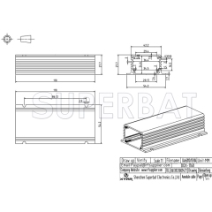 Aluminum Enclosure Case Tube with Flange 43mm*28mm*110mm（W*H*L）