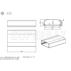 Aluminum Enclosure Case Tube 64mm*25.5mm*100mm（W*H*L）