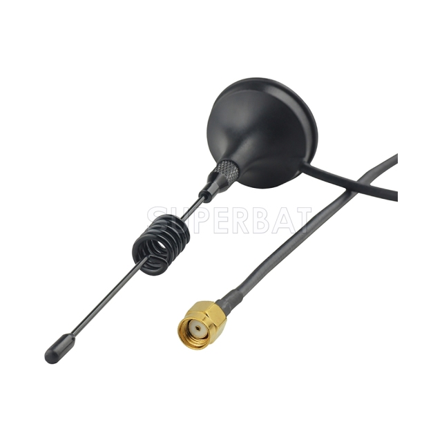 Antenna 433Mhz,3dbi RP SMA Plug straight with Magnetic base with 1.5m