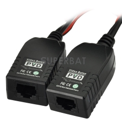 BNC to RJ45 CAT5 Video +Data +Power Balun Connector for CCTV PTZ Camera 1 Pairs