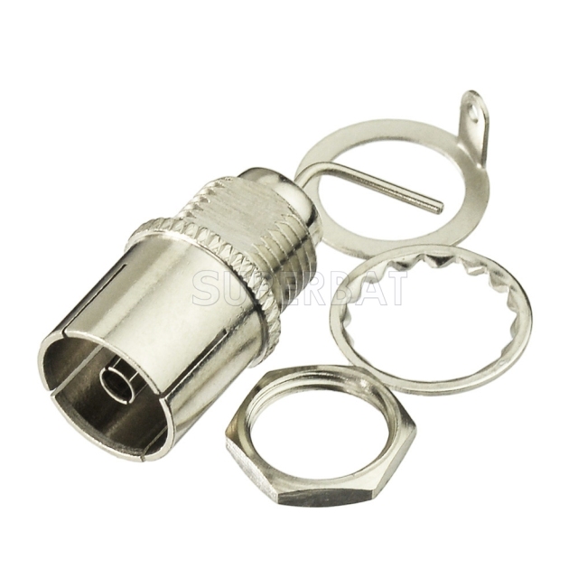 Superbat TV(PAL) Jack Female bulkhead straight RF connector for Antenna Cable
