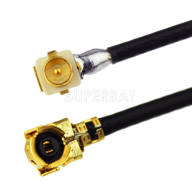 RF coaxial coax cable assembly U.FL plug RA panle receptacle to U.FL  Female ringht angle 1.13MM cable 10cm