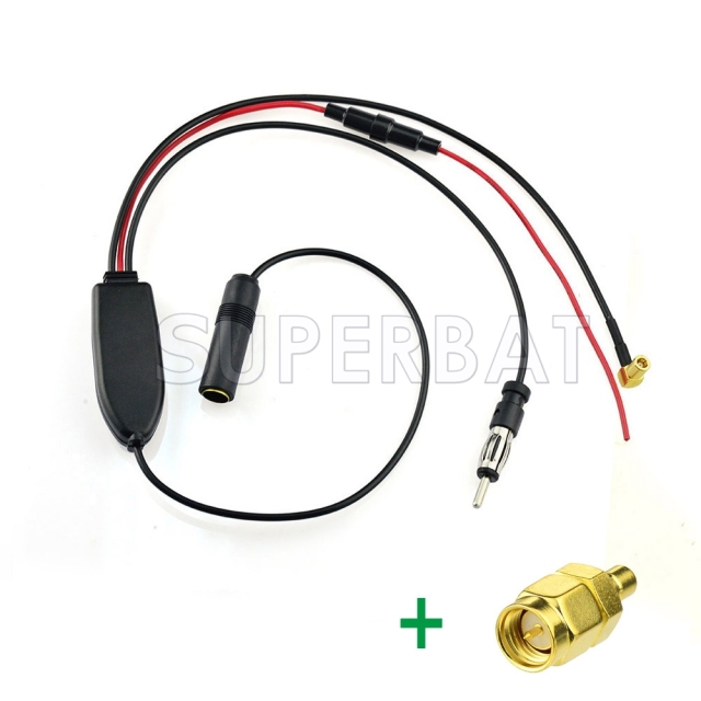 FM/AM to DAB/DAB+/FM/AM car radio aerial converter/splitter/Amplifier with SMB to SMA connectors