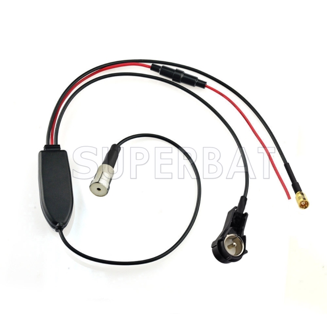 FM/AM to DAB/FM/AM car radio aerial ISO connectors converter/splitter/Amplifier for DAB