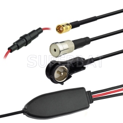 FM/AM to DAB/FM/AM car radio aerial ISO connectors converter/splitter/Amplifier for DAB