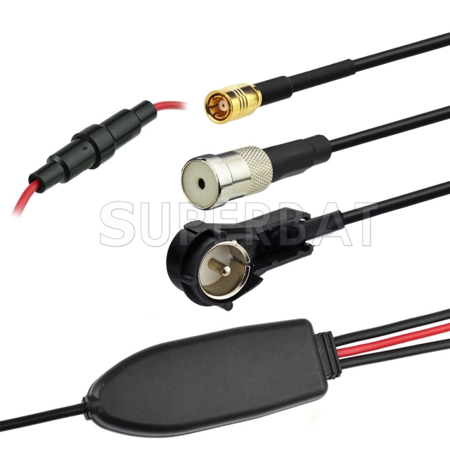 FM/AM to DAB/FM/AM car radio aerial ISO connectors converter/splitter/Amplifier for DAB