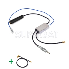 DAB Car radio antenna FM/AM to DAB/FM/AM aerial converter/splitter and SMA to SMB Aerial adaptor cable